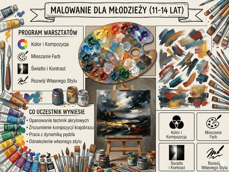 Malarstwo dla dzieci 11–14 lat – kolor, kompozycja i własny styl