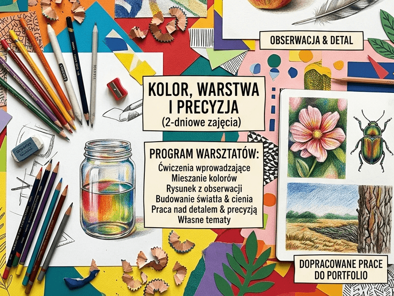 Rysunek kredkami dla dzieci 11–14 lat – kolor, warstwa i precyzja